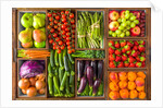 Fruit and vegetables in boxes by Assaf Frank